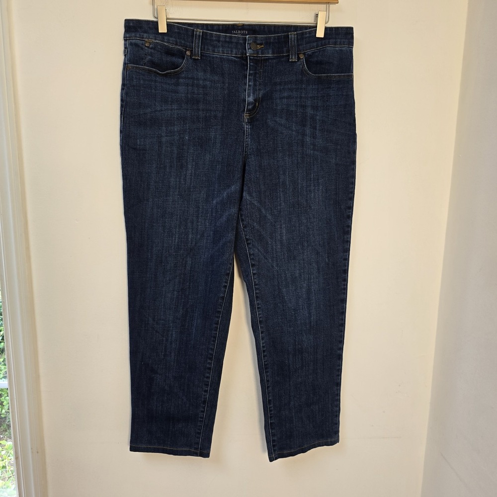 Talbots Simply Flattering 5-Pocket Jeans Size 16 Denim Stretch Womens Ankle